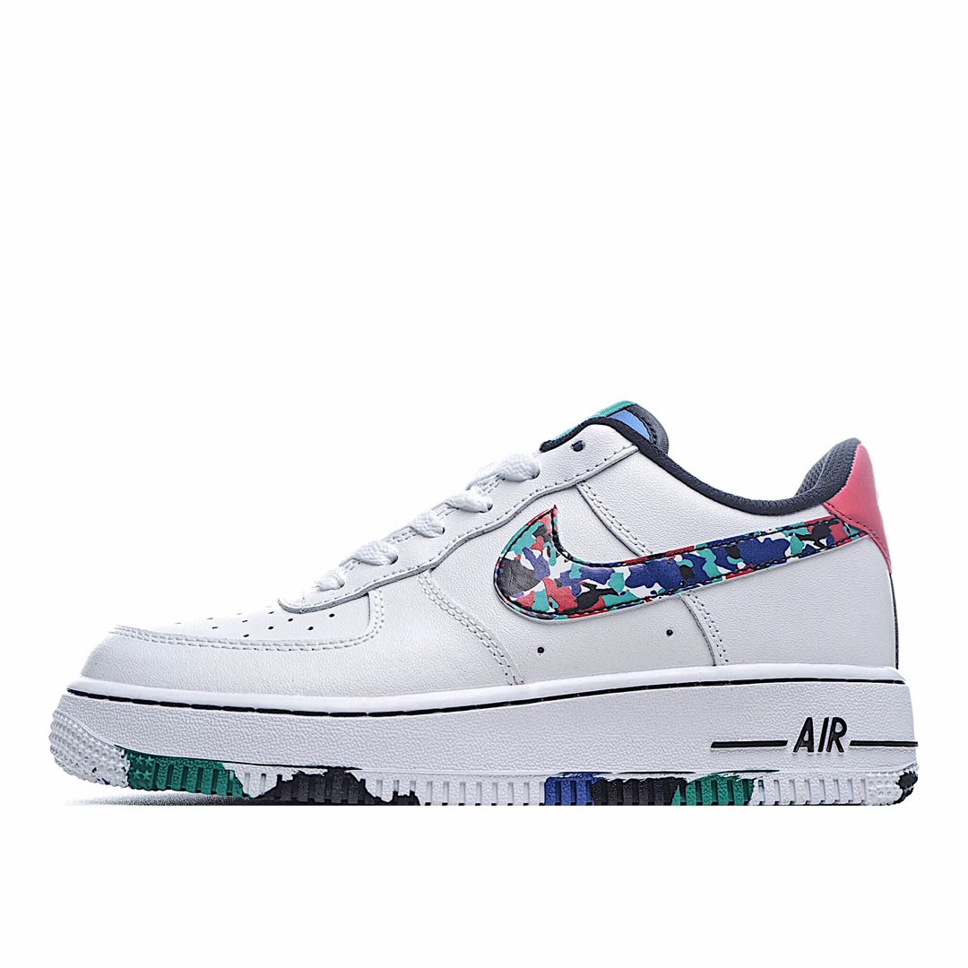 Nike Air Force 1 07 White Grey Blue Yellow