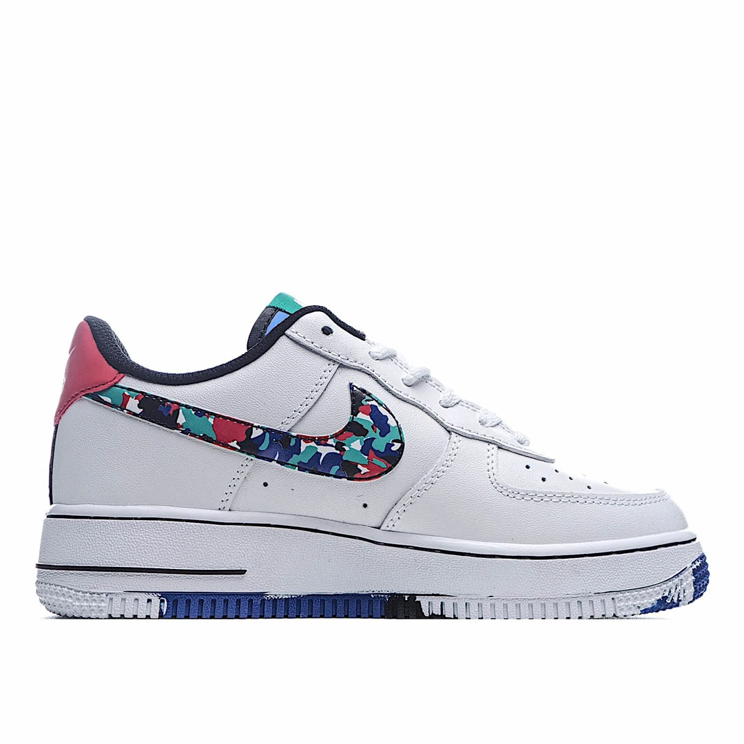 Nike Air Force 1 07 White Grey Blue Yellow