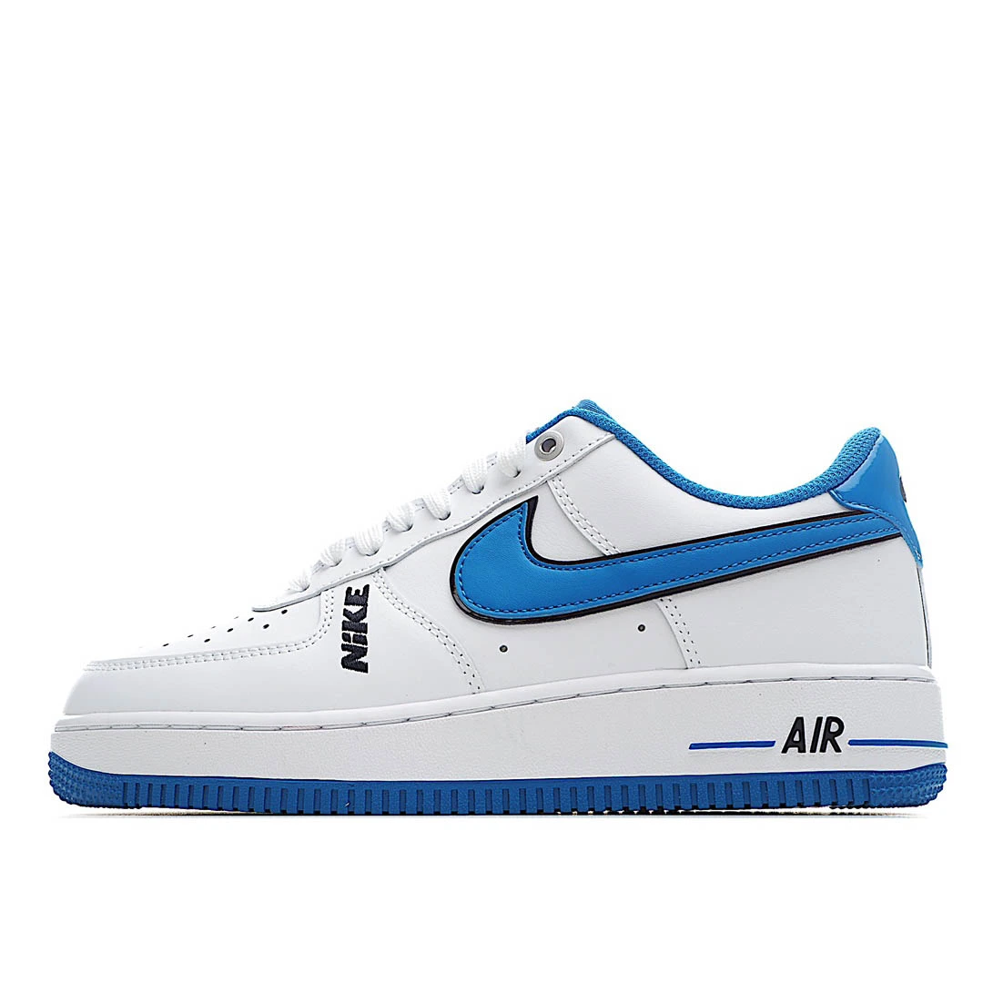 Nike Air Force 1 Low Top White and Blue Reflective