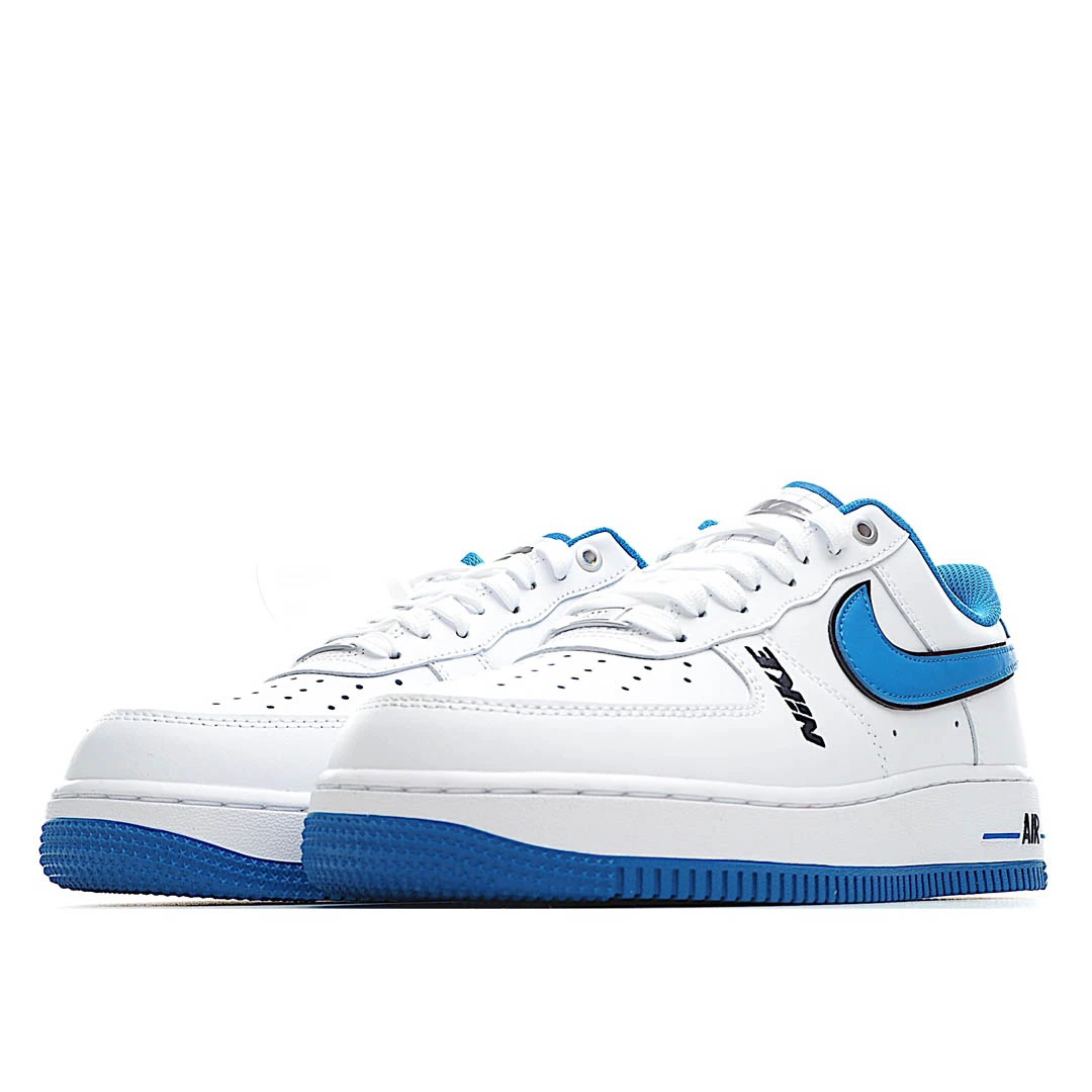 Nike Air Force 1 Low Top White and Blue Reflective