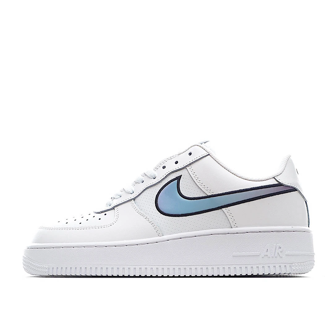 Nike Air Force 1 Low Top White, Blue and Gold