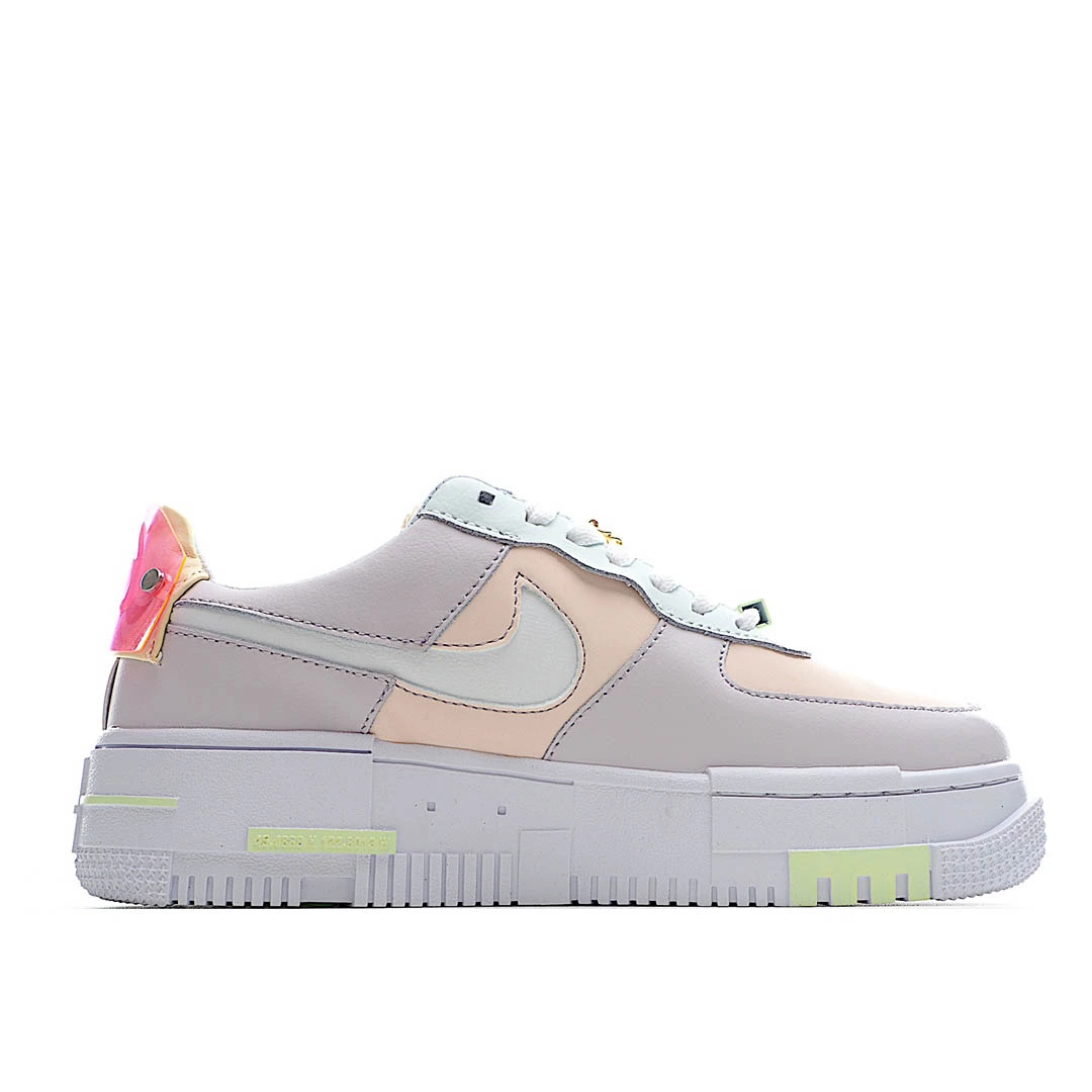 Nike Air Force 1 Shadow White, Green and Pink Low-Top Sneakers