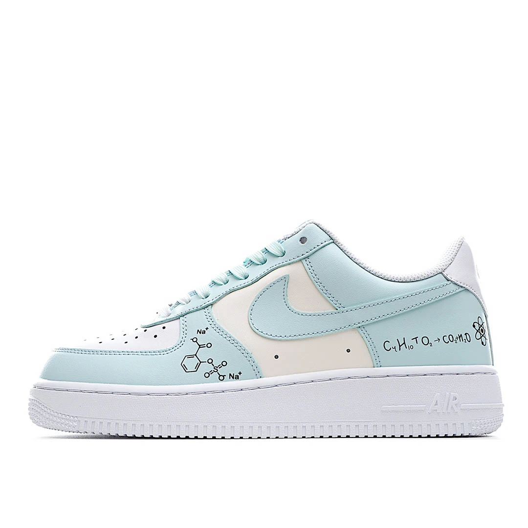 Nike Air Force 1 Sneakers White and Blue 3M Reflective