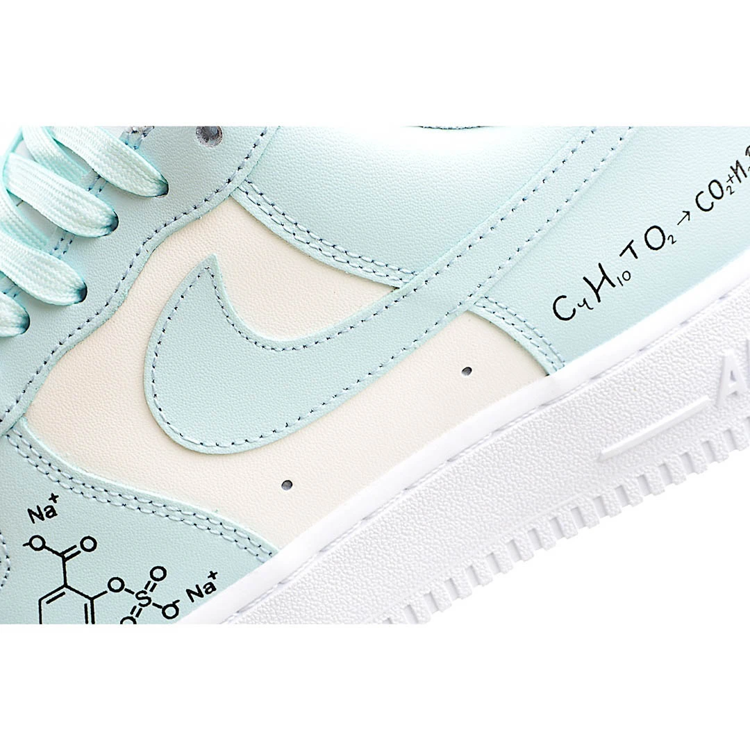 Nike Air Force 1 Sneakers White and Blue 3M Reflective