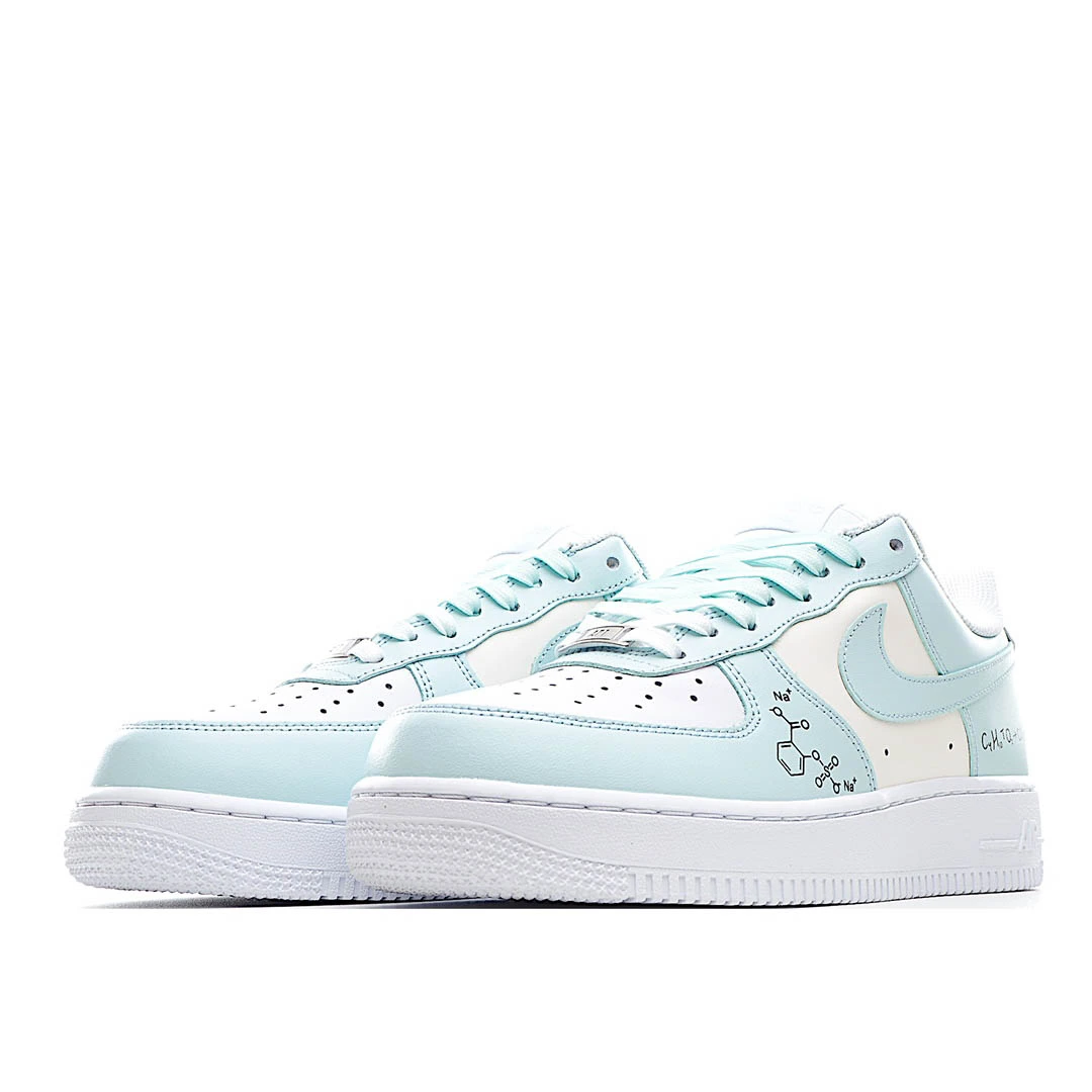 Nike Air Force 1 Sneakers White and Blue 3M Reflective