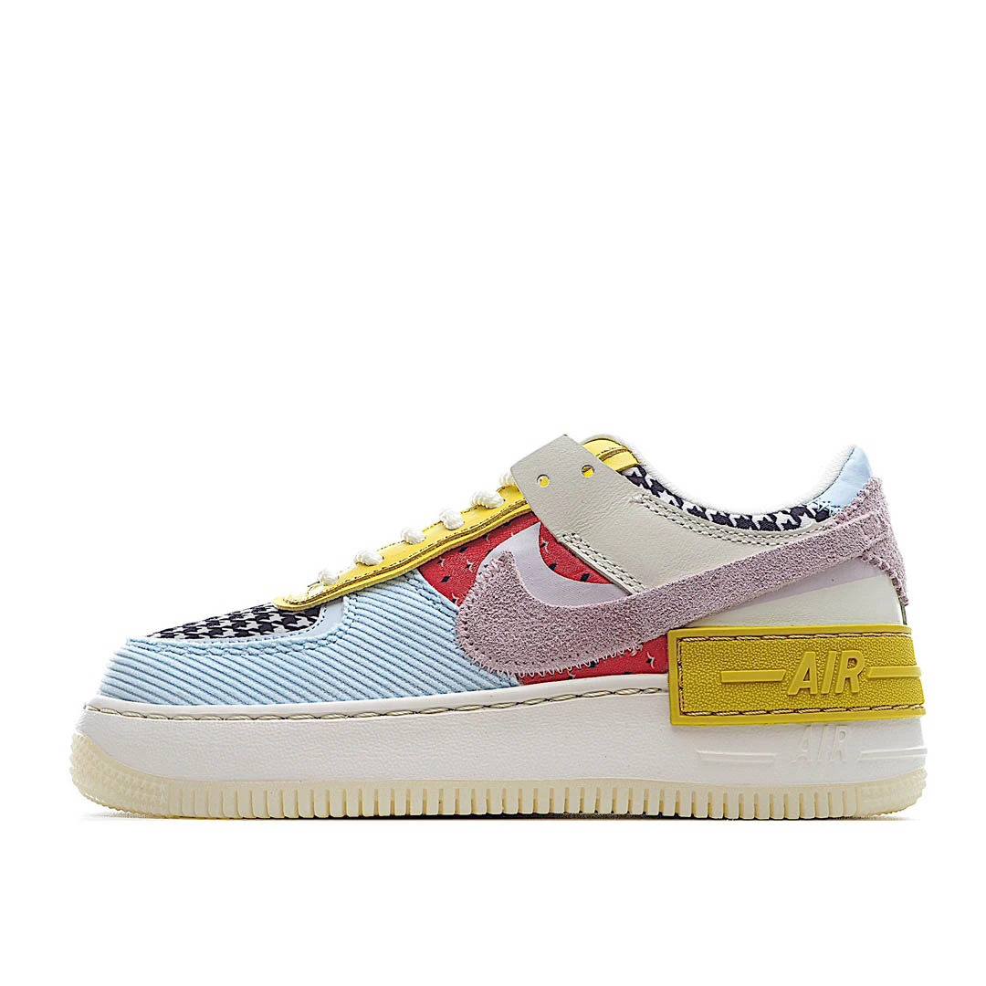 Nike WMNS Air Force 1 Shadow Silver Blue Purple Low Top Sneakers