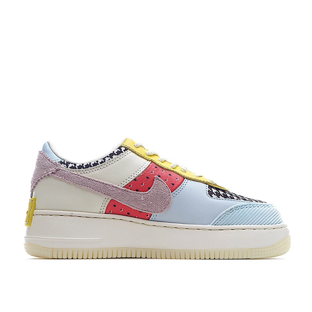 Nike WMNS Air Force 1 Shadow Silver Blue Purple Low Top Sneakers