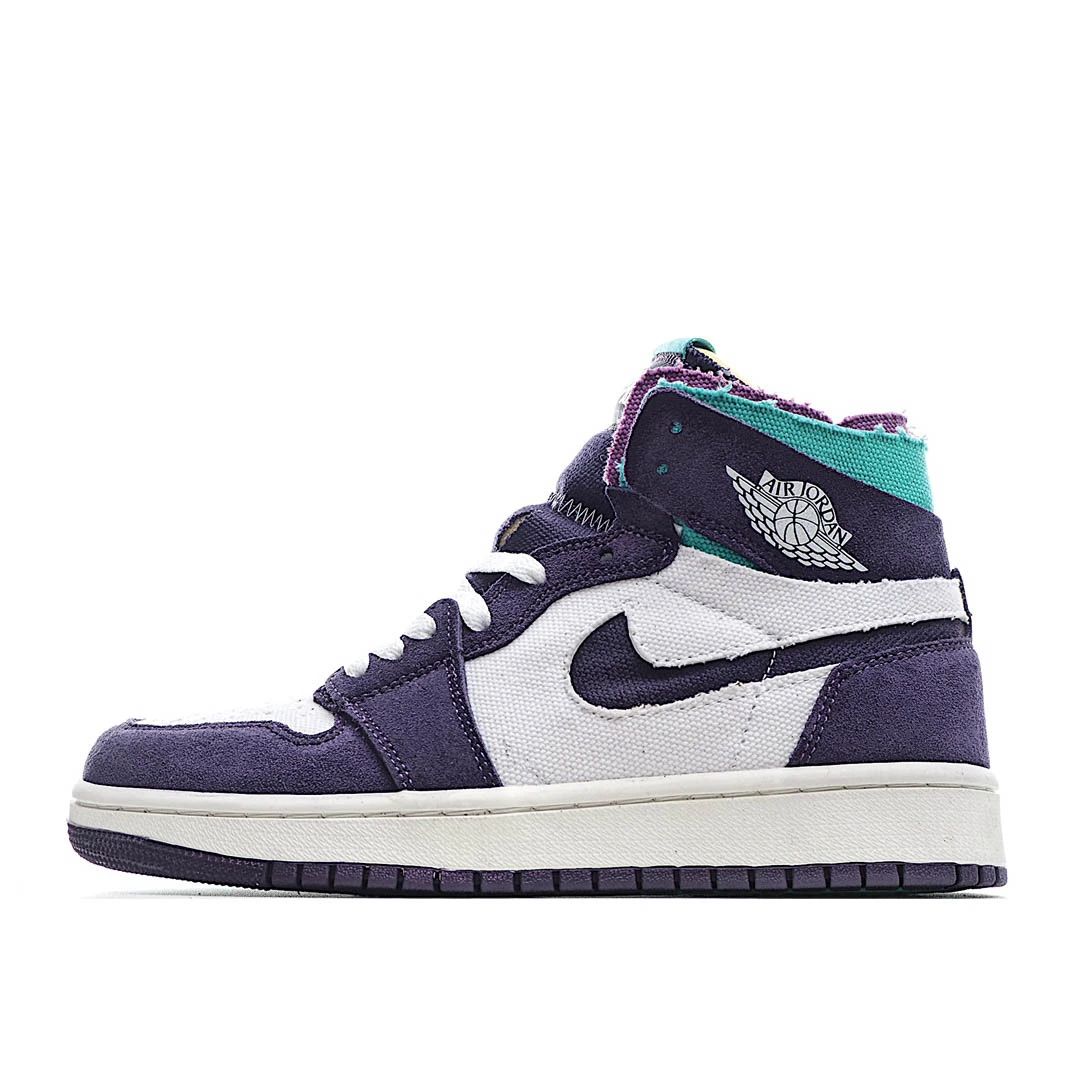 Air Jordan 1 High Zoom Comfort White Purple Green AJ1