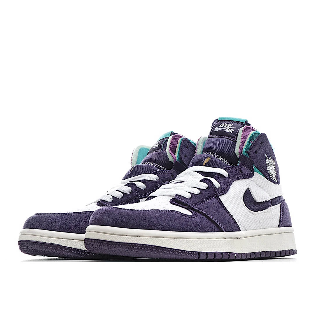 Air Jordan 1 High Zoom Comfort White Purple Green AJ1