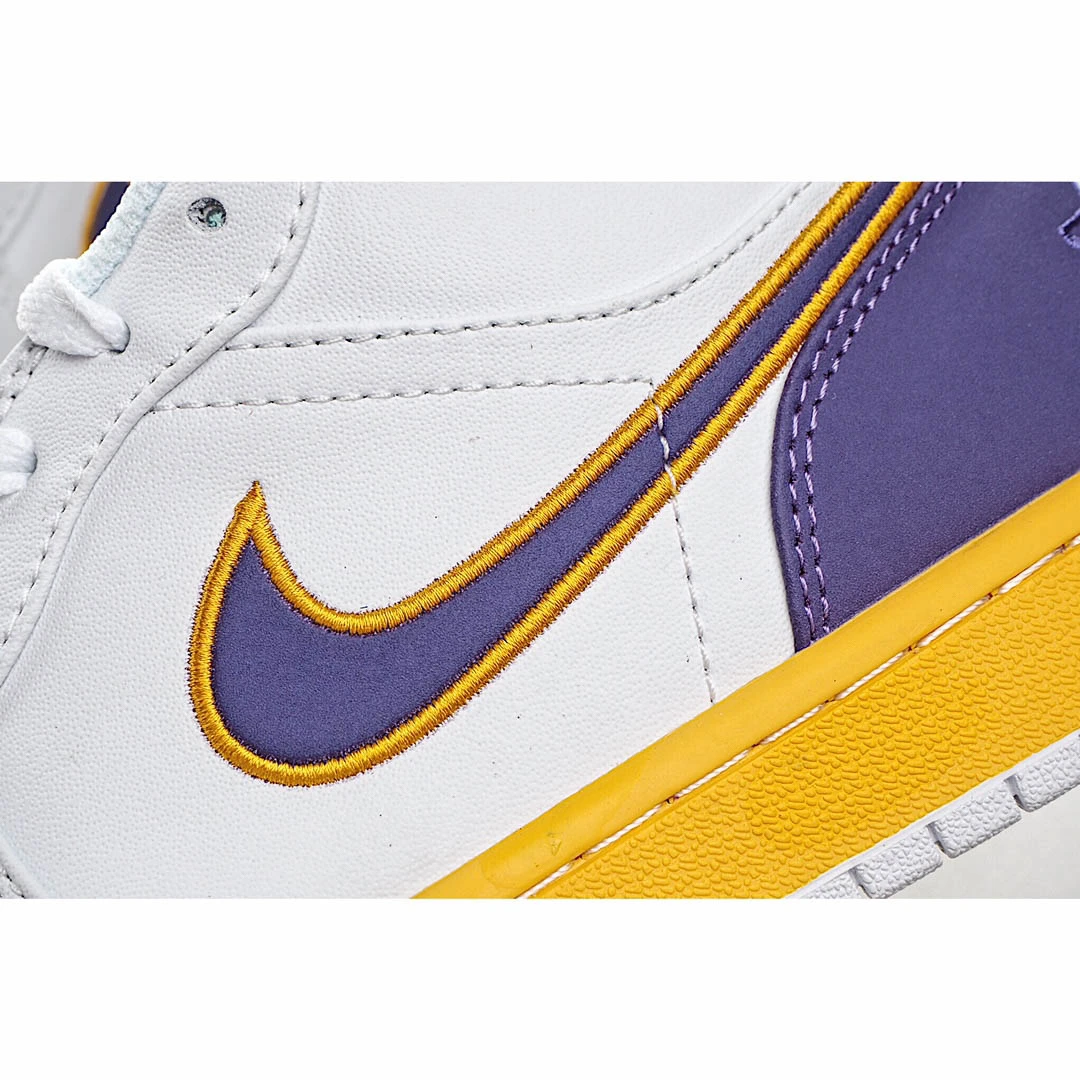 Air Jordan 1 Low Joe 1 Low Basketball Shoes Purple Gold Lakers