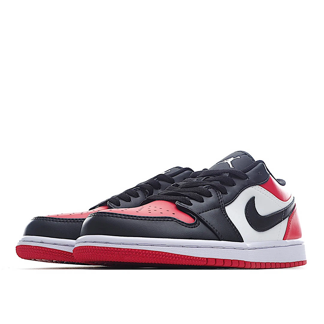 Air Jordan 1 Low Low Top Retro Culture Basketball Shoes Black Red Toe