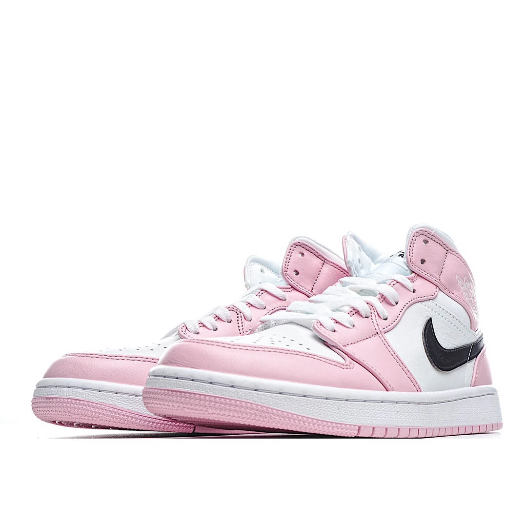 Air Jordan 1 Mid AJ1 Mid Basketball Shoes Sakura Pink