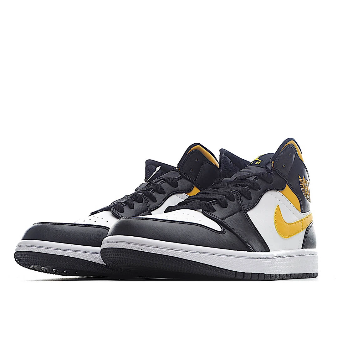 Air Jordan 1 Mid Black University Gold