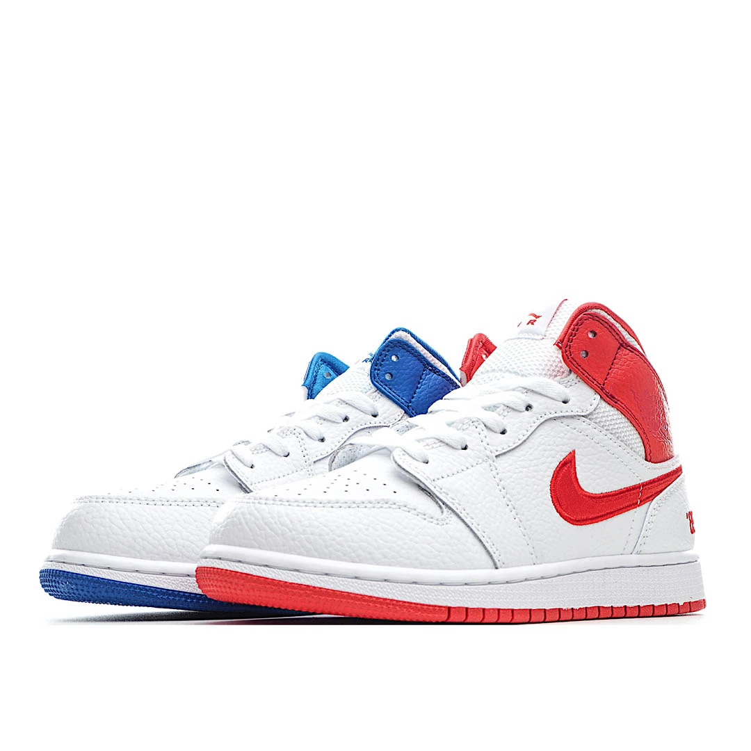 Air Jordan 1 MID Blue and Red Mandarin Ducks DH0200-100 Mid Series