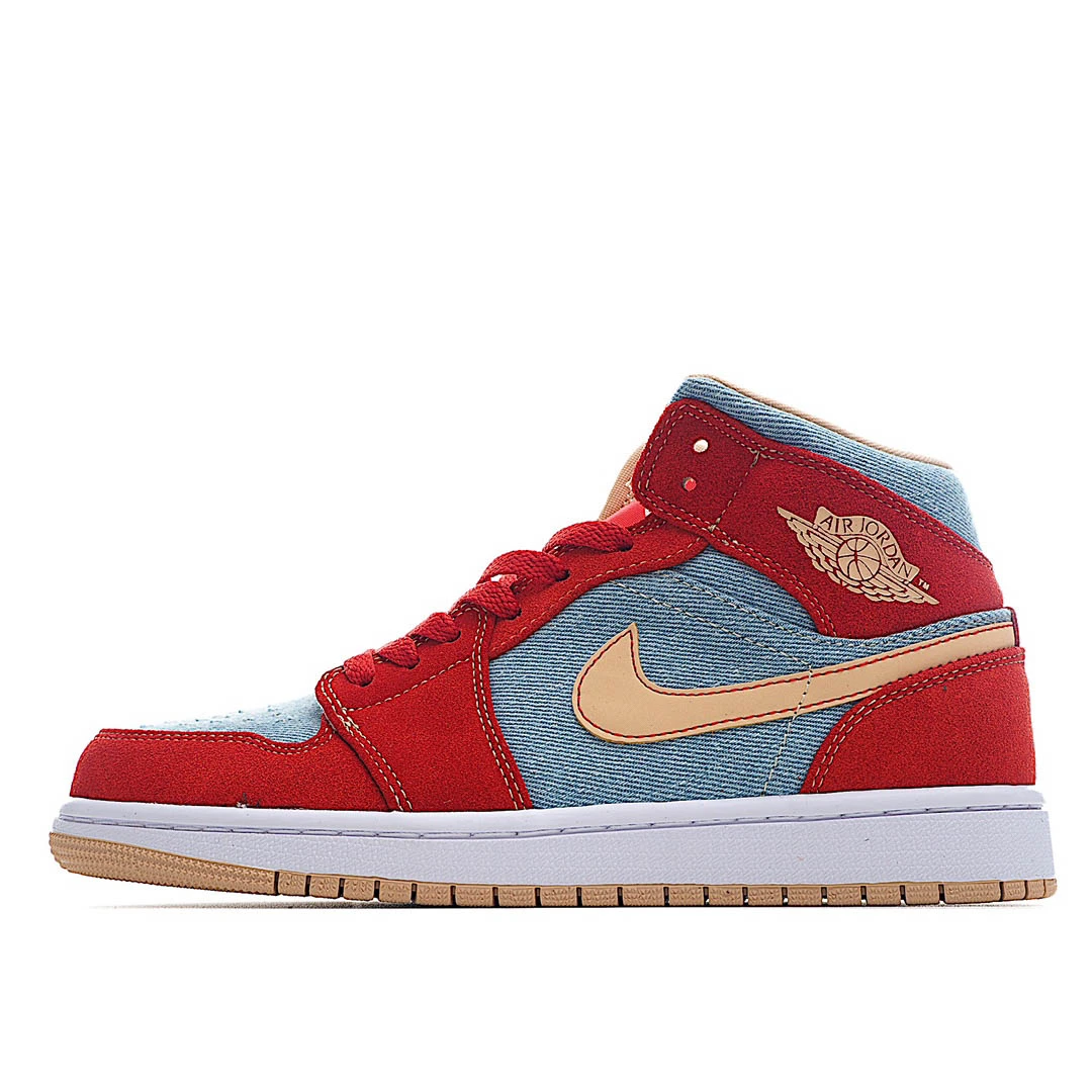 Air Jordan 1 Mid Denim Red