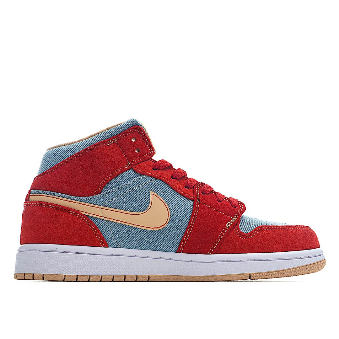 Air Jordan 1 Mid Denim Red