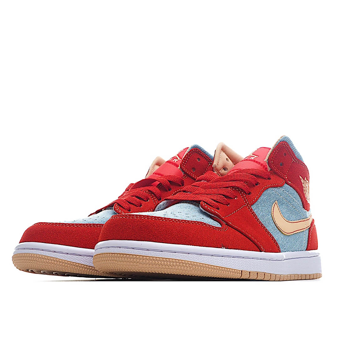 Air Jordan 1 Mid Denim Red