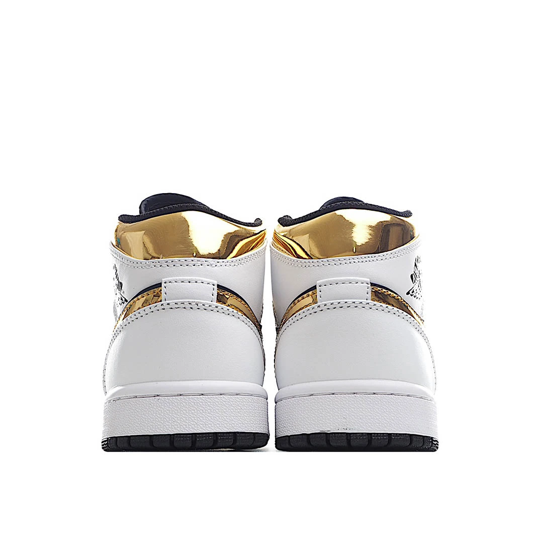 Air Jordan 1 Mid GS White Gold