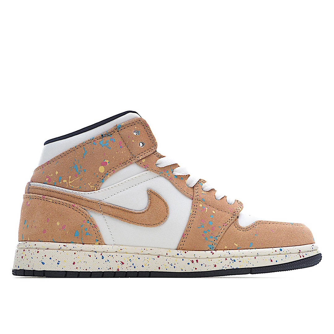 Air Jordan 1 Mid SE GS Brushstroke Paint Splatter