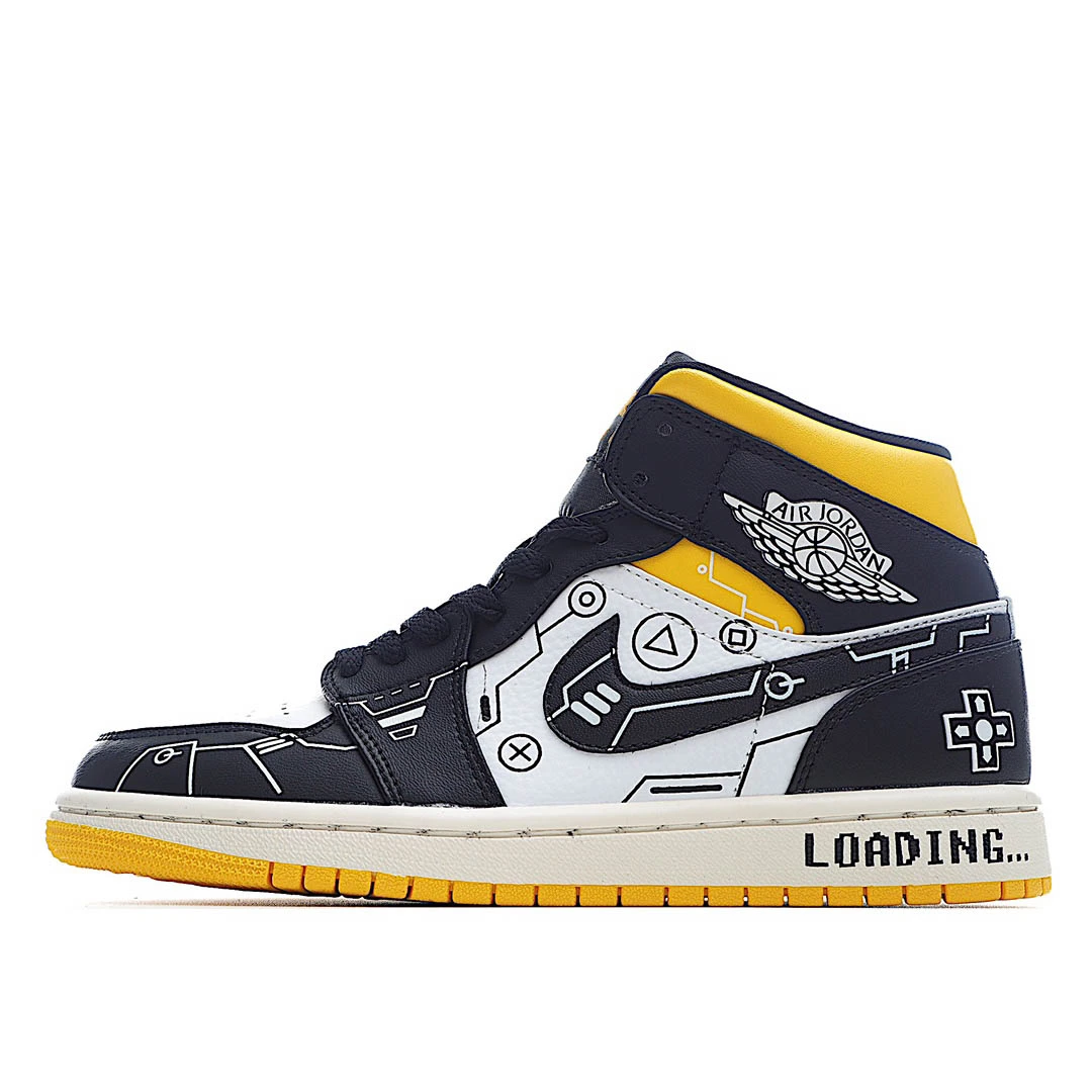 Air Jordan 1 Mid Video Game Series AJ Mid Basketball Shoes