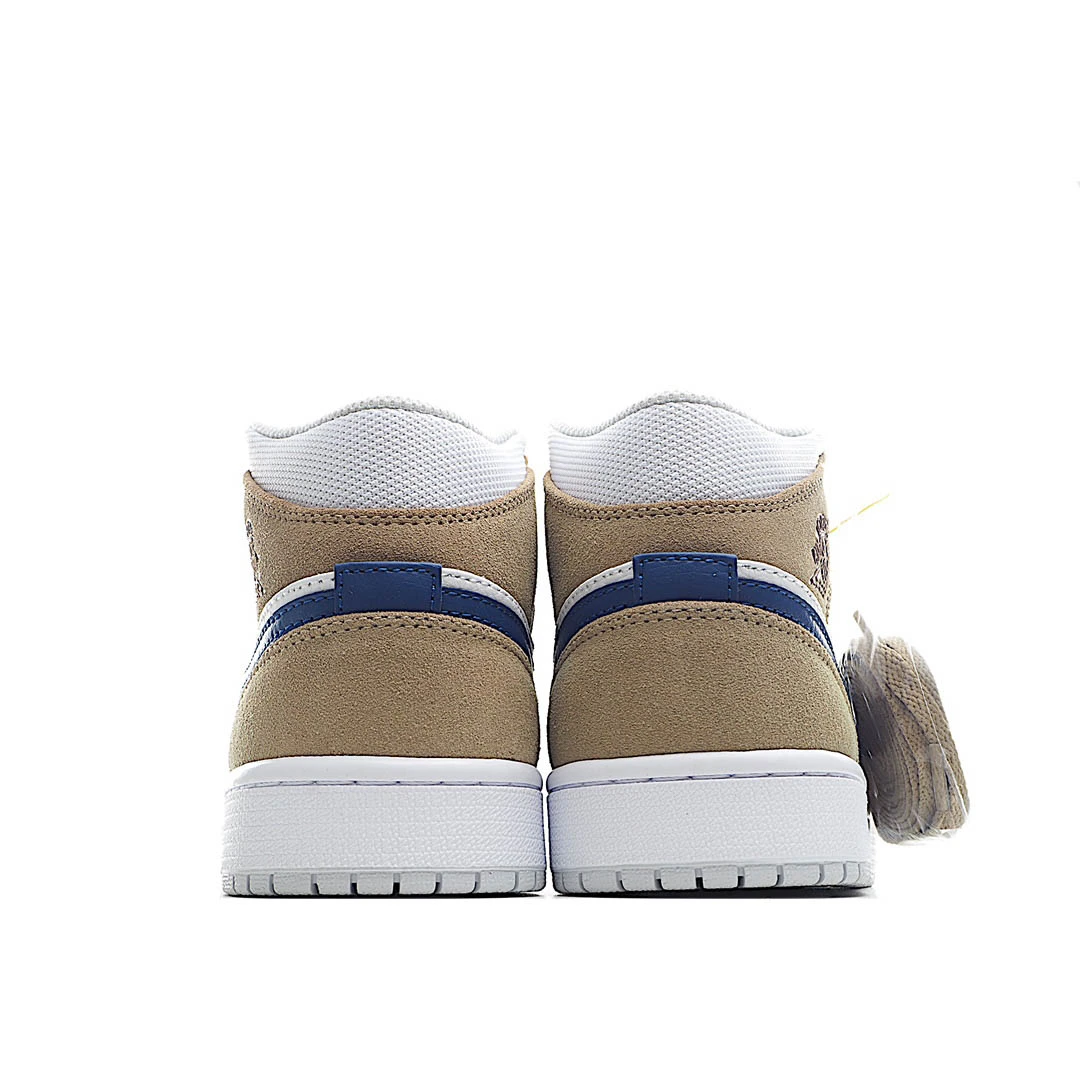 Air Jordan 1 Mid White Khaki Blue Void