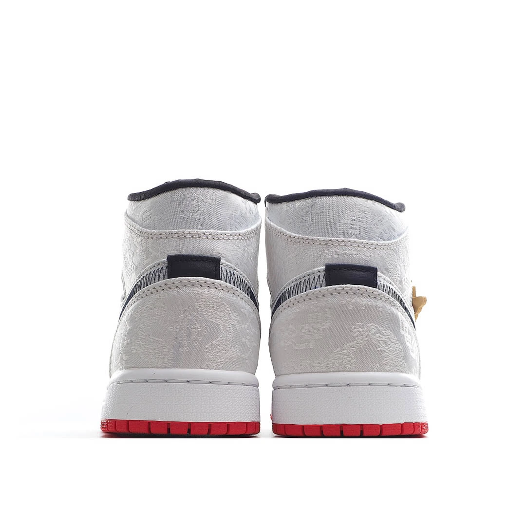 Clot x Air Jordan AJ1 Mid Fearless in white silk