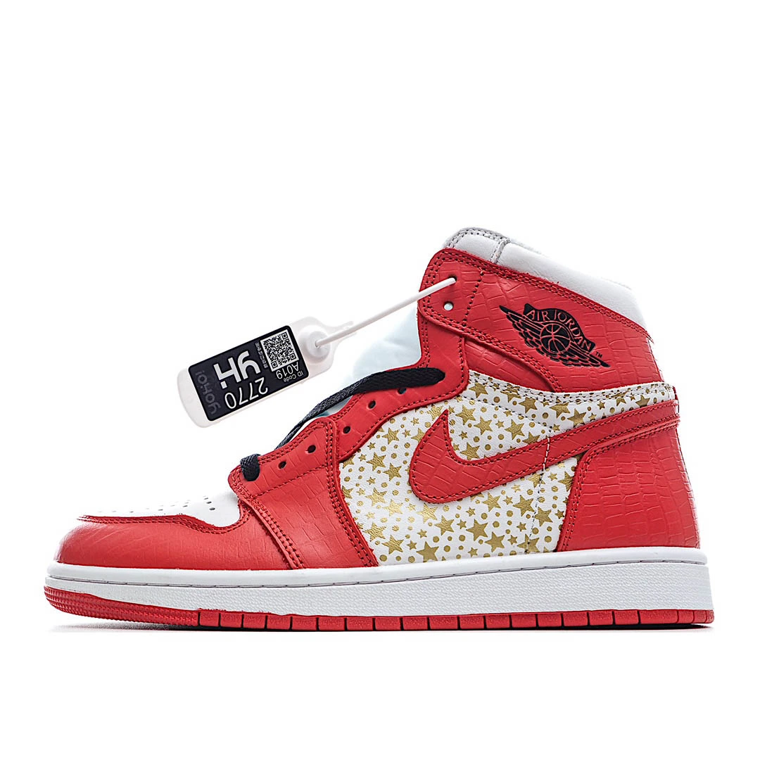 Supreme x AirJordan Retro AJ1 high-top basketball shoes