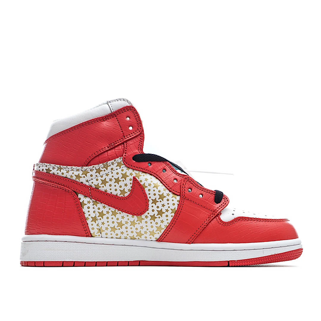 Supreme x AirJordan Retro AJ1 high-top basketball shoes