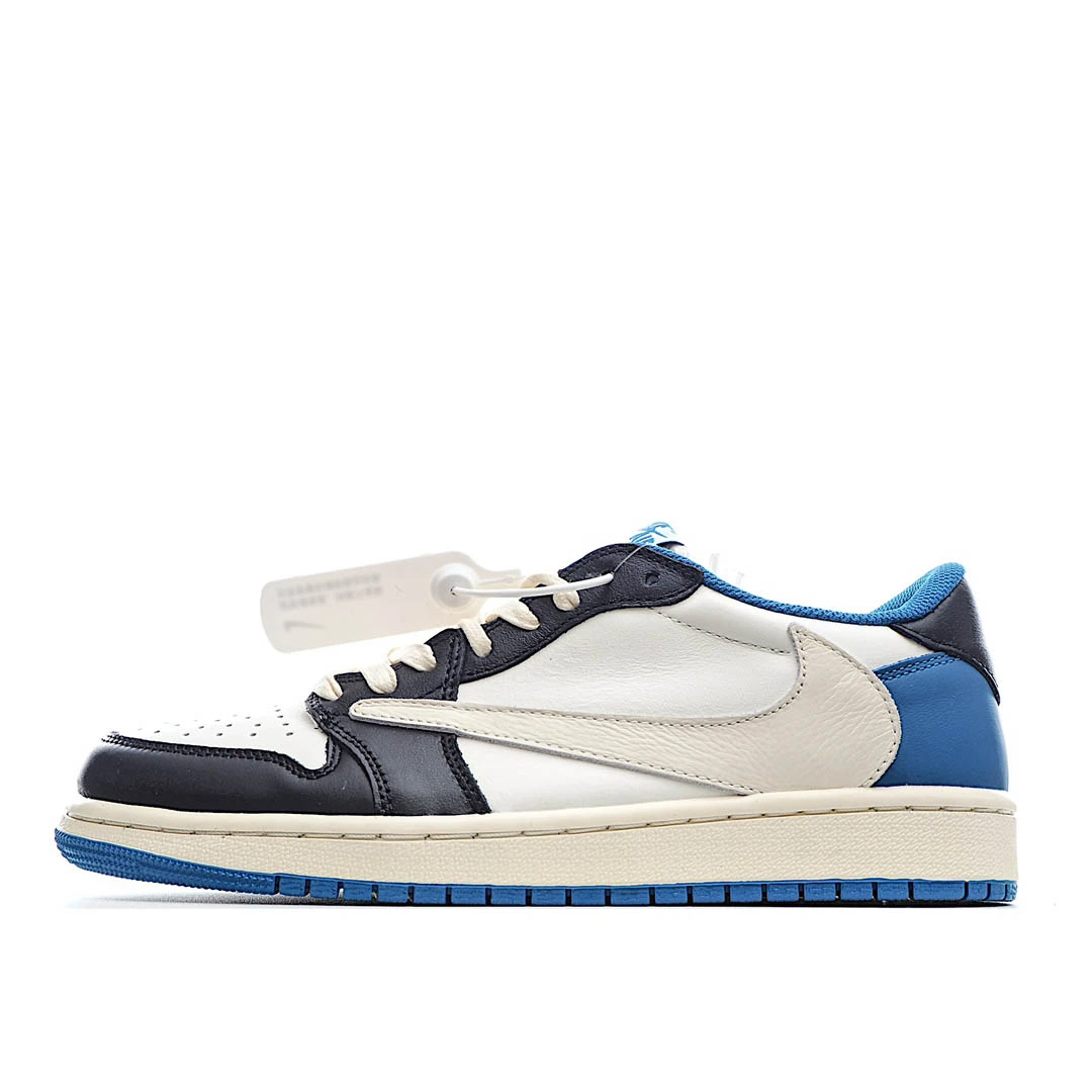 Travis Scott x Fragment x Air Jordan 1 Low Military Blue Lightning Barb