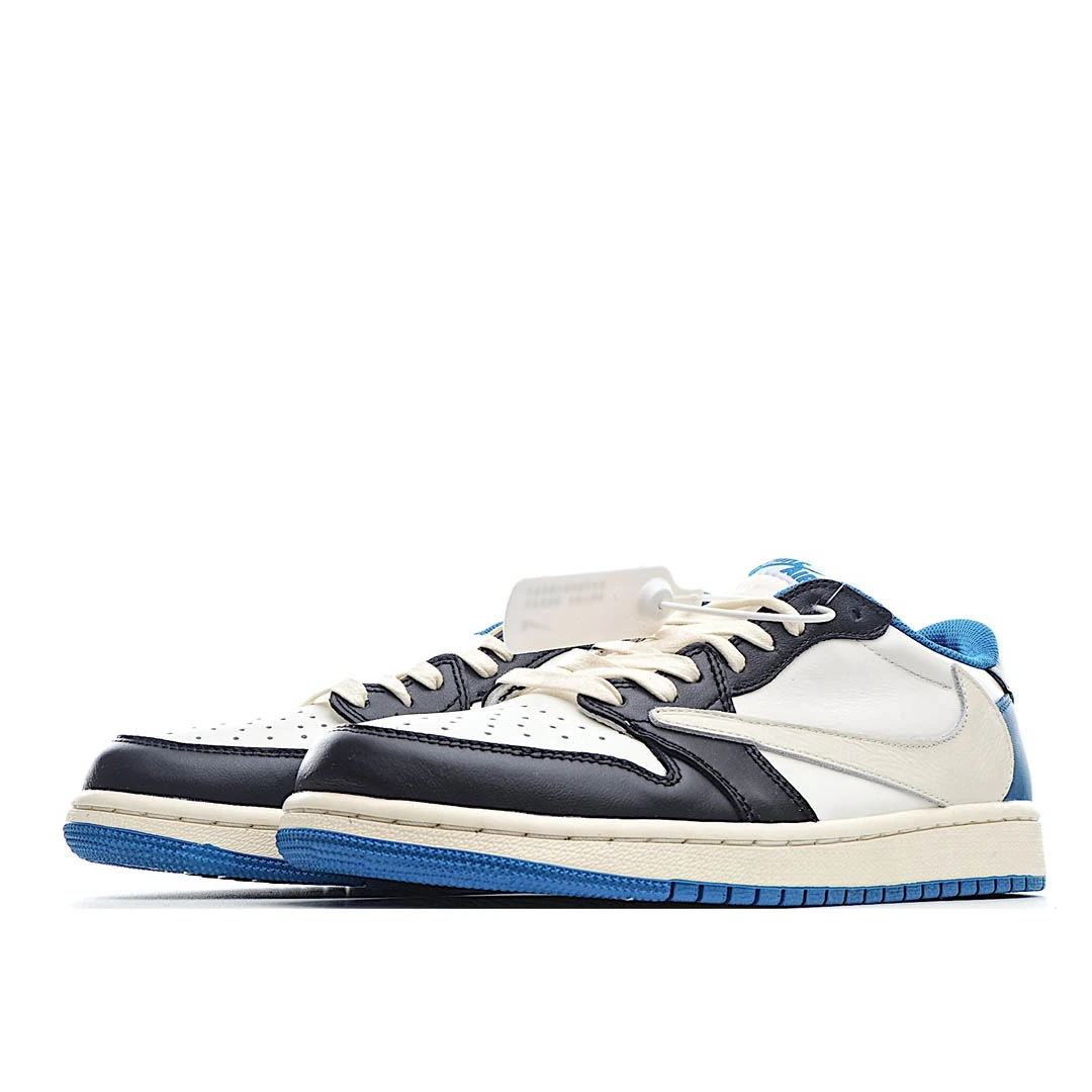 Travis Scott x Fragment x Air Jordan 1 Low Military Blue Lightning Barb