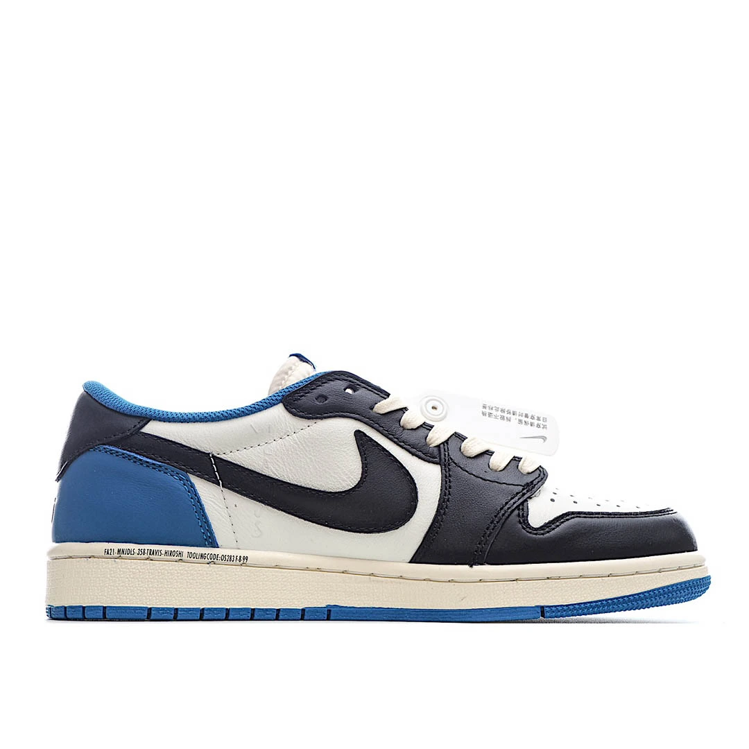 Travis Scott x Fragment x Air Jordan 1 Low Military Blue Lightning Barb