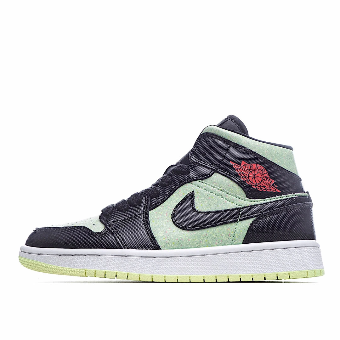 Wmns Air Jordan 1 Mid SE Black Barely Volt