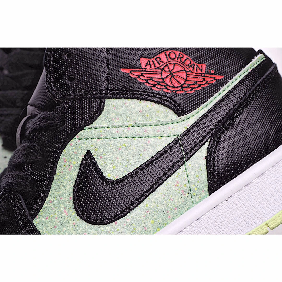 Wmns Air Jordan 1 Mid SE Black Barely Volt