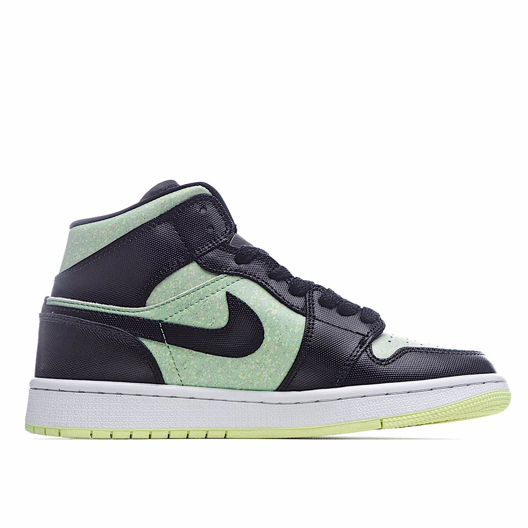 Wmns Air Jordan 1 Mid SE Black Barely Volt