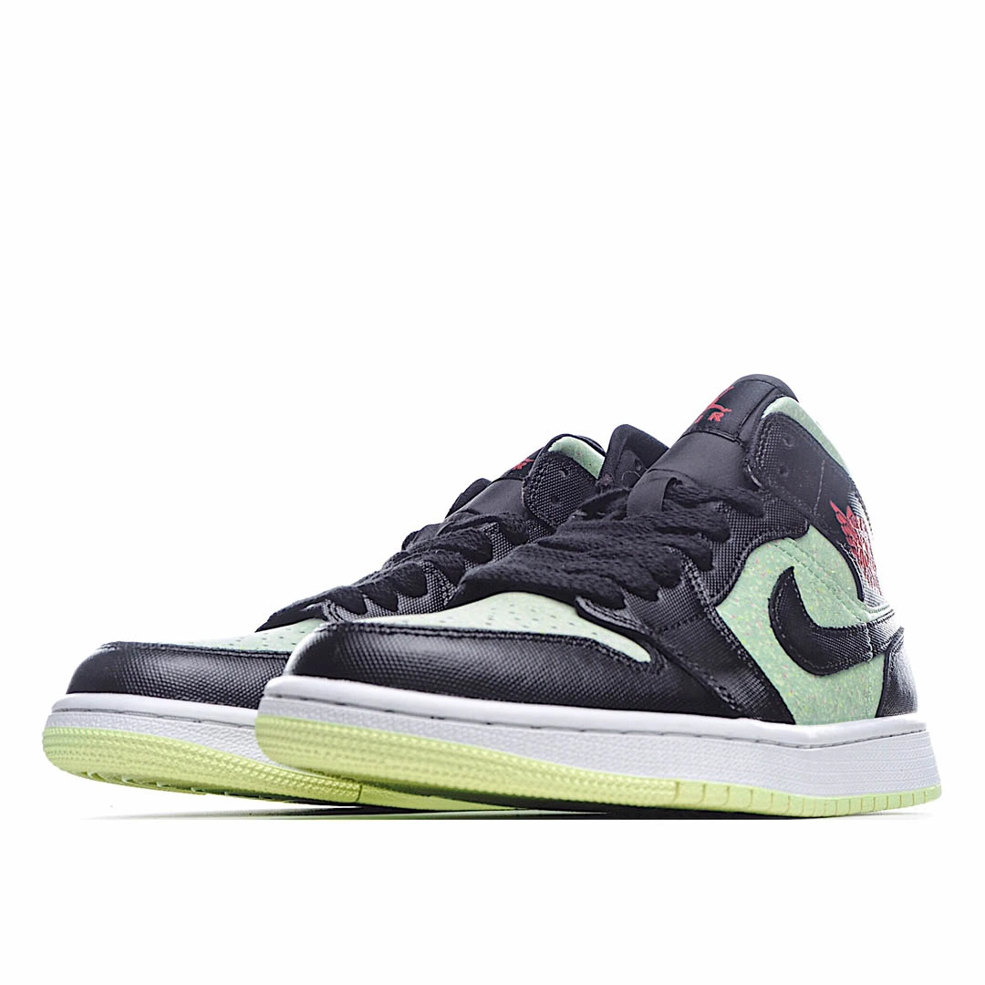 Wmns Air Jordan 1 Mid SE Black Barely Volt