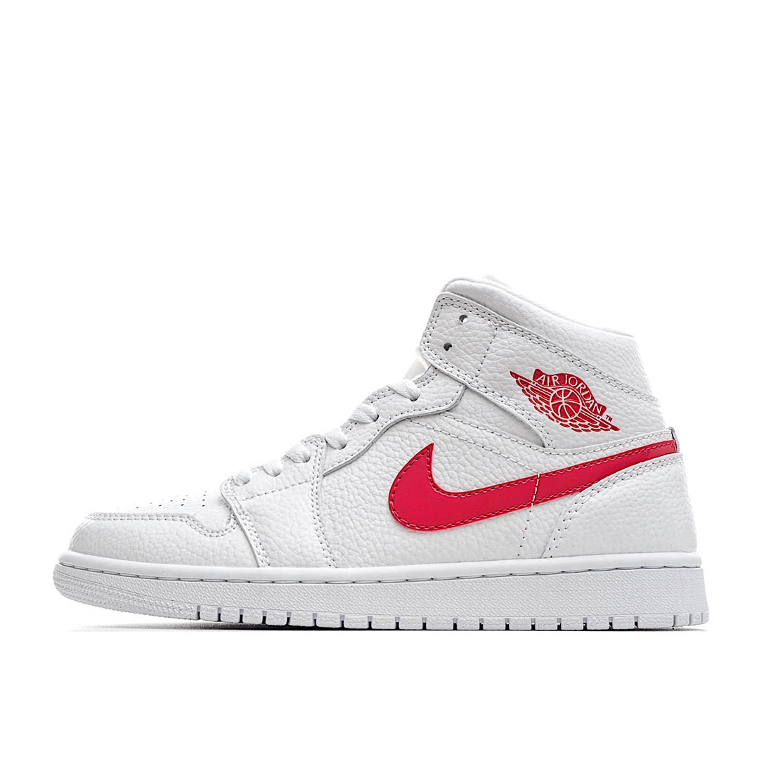 Wmns Air Jordan 1 Mid White University Red