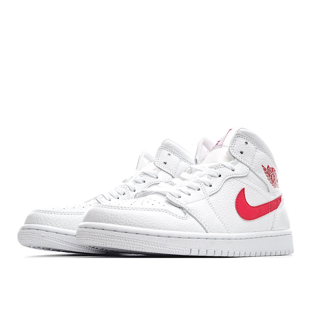 Wmns Air Jordan 1 Mid White University Red