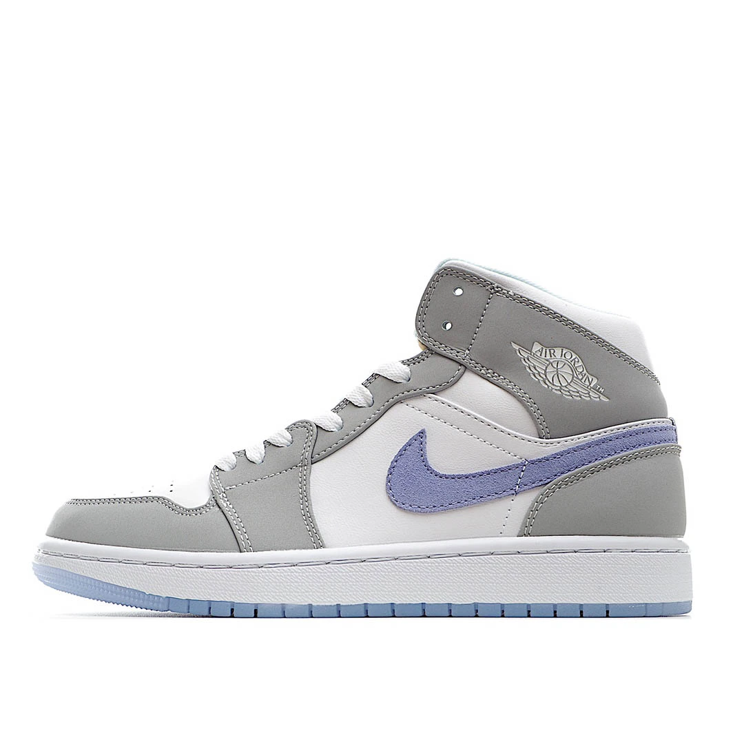 Wmns Air Jordan 1 Mid Wolf Grey Aluminum