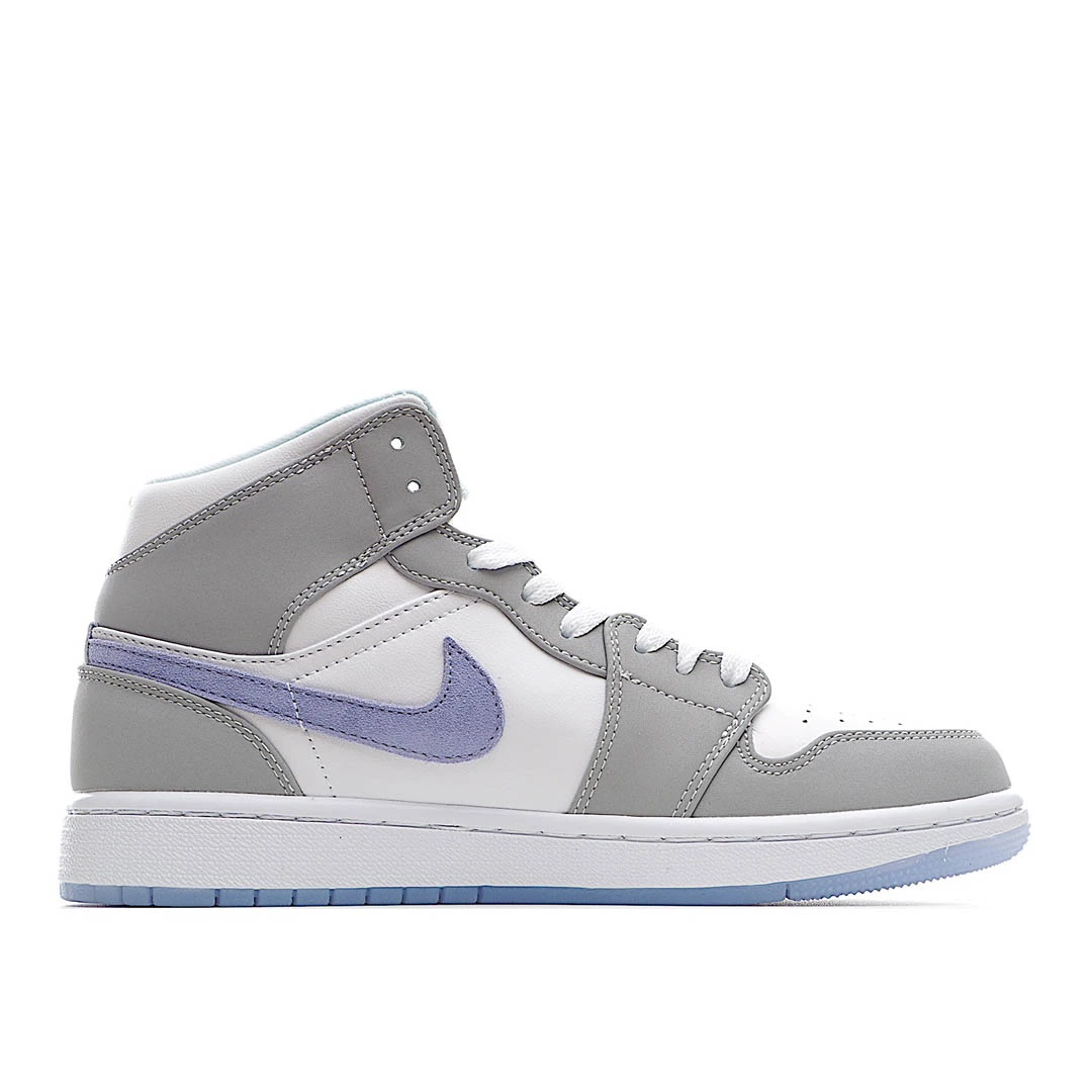 Wmns Air Jordan 1 Mid Wolf Grey Aluminum