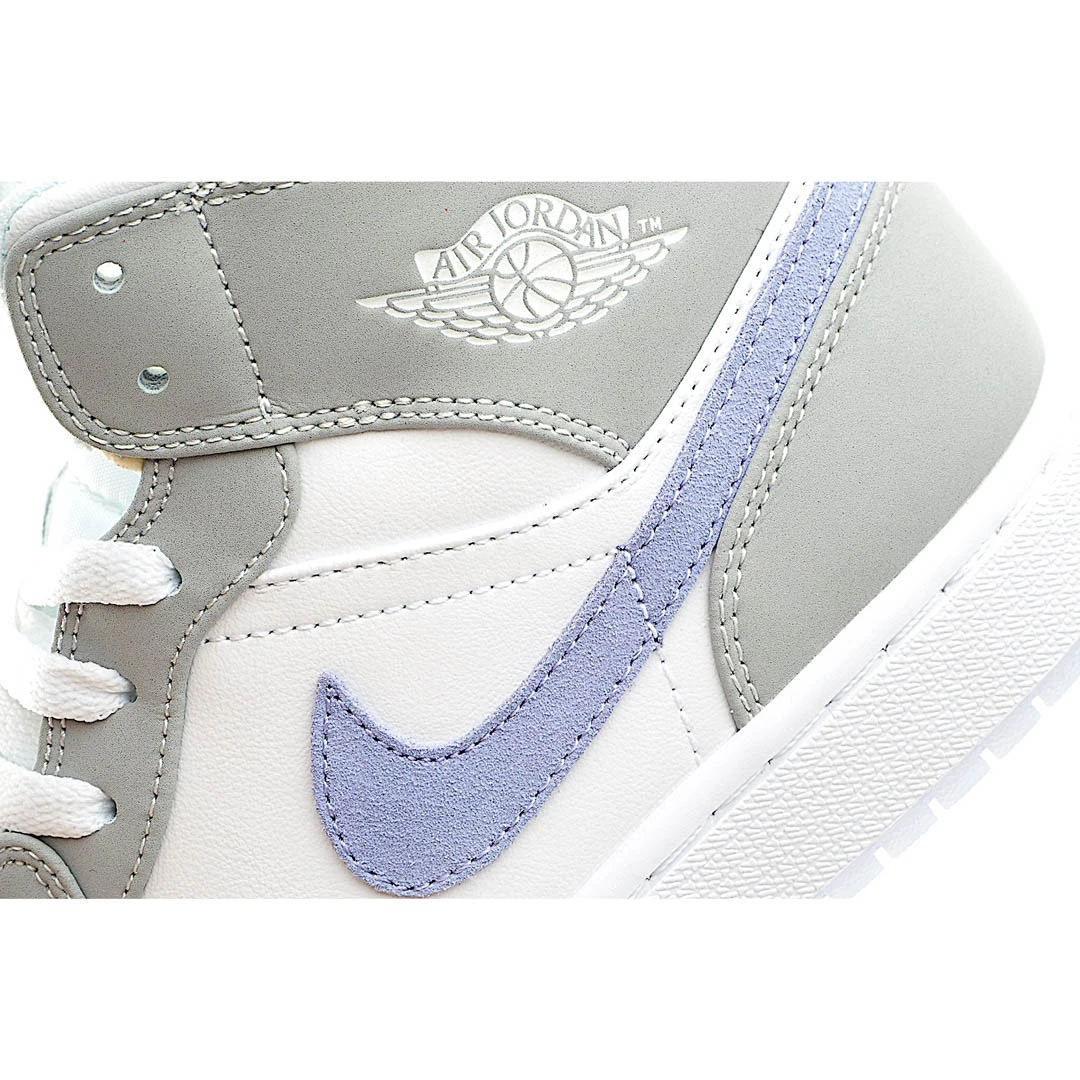 Wmns Air Jordan 1 Mid Wolf Grey Aluminum