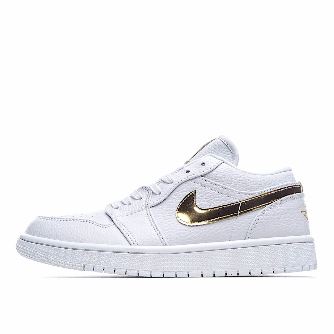 Wmns Air Jordan 1 Retro Low White Metallic Gold