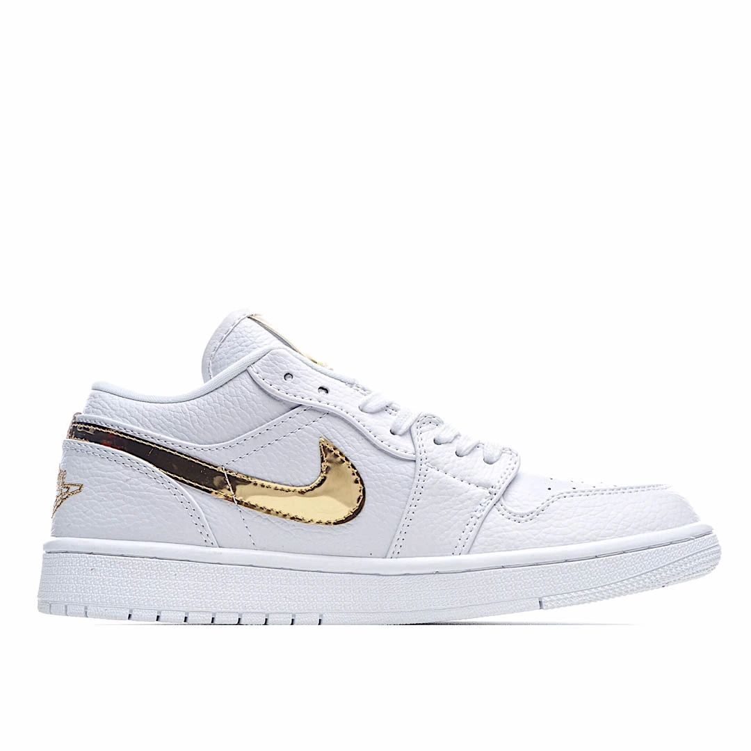 Wmns Air Jordan 1 Retro Low White Metallic Gold