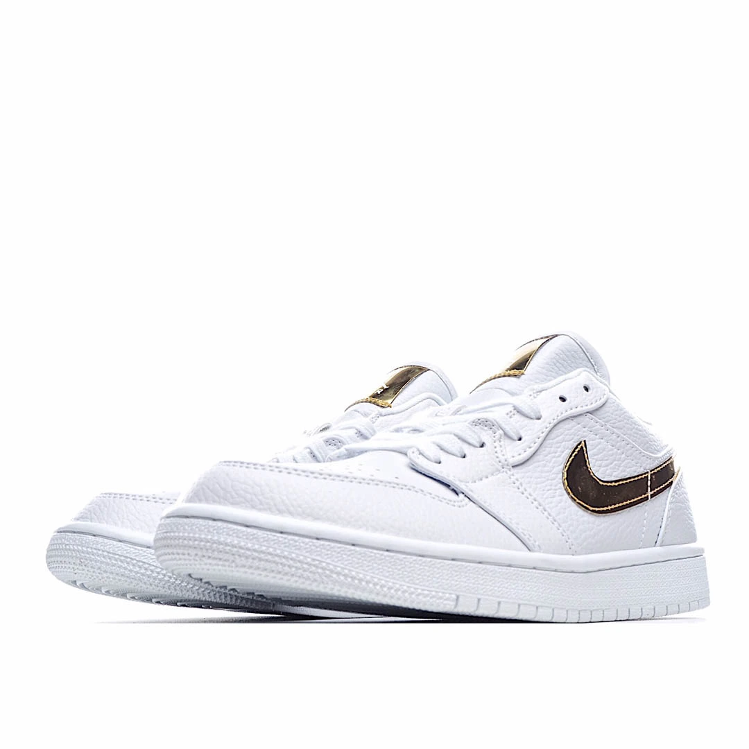 Wmns Air Jordan 1 Retro Low White Metallic Gold